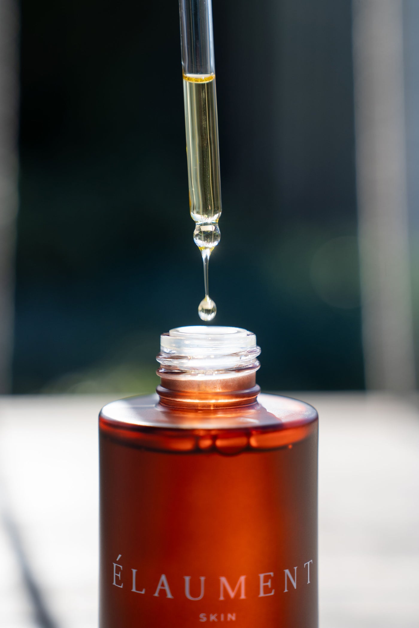 Cleansing oil on the dropper