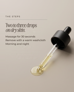 How to use the Cleansing Oil: two to three drops on dry skin