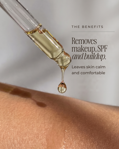 Cleansing Oil benefits: removes makeup, SPF and buildup
